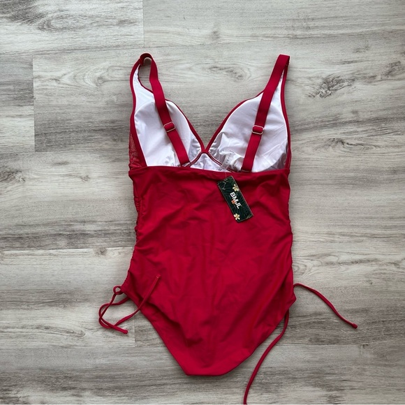 BMJL Swimsuit One Piece Swimwear Lacy Red Women’s Large L - Picture 5 of 5
